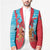 Azerbaijan Christmas Blazer with Santa Riding Horse Red Flame Motif and Blue Islamic Pattern Design - Wonder Print Shop