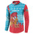 Azerbaijan Christmas Button Sweatshirt with Santa Riding Horse Red Flame Motif and Blue Islamic Pattern Design - Wonder Print Shop