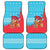 Azerbaijan Christmas Car Mats with Santa Riding Horse Red Flame Motif and Blue Islamic Pattern Design - Wonder Print Shop