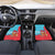 Azerbaijan Christmas Car Mats with Santa Riding Horse Red Flame Motif and Blue Islamic Pattern Design - Wonder Print Shop