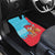 Azerbaijan Christmas Car Mats with Santa Riding Horse Red Flame Motif and Blue Islamic Pattern Design - Wonder Print Shop