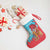 Azerbaijan Christmas Stocking with Santa Riding Horse Red Flame Motif and Blue Islamic Pattern Design - Wonder Print Shop