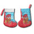 Azerbaijan Christmas Stocking with Santa Riding Horse Red Flame Motif and Blue Islamic Pattern Design - Wonder Print Shop