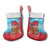 Azerbaijan Christmas Stocking with Santa Riding Horse Red Flame Motif and Blue Islamic Pattern Design - Wonder Print Shop