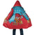 Azerbaijan Christmas Cloak with Santa Riding Horse Red Flame Motif and Blue Islamic Pattern Design - Wonder Print Shop