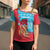Azerbaijan Christmas Cross Shoulder Shirt with Santa Riding Horse Red Flame Motif and Blue Islamic Pattern Design - Wonder Print Shop