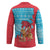 Azerbaijan Christmas Hockey Jersey with Santa Riding Horse Red Flame Motif and Blue Islamic Pattern Design - Wonder Print Shop