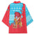 Azerbaijan Christmas Kimono with Santa Riding Horse Red Flame Motif and Blue Islamic Pattern Design - Wonder Print Shop