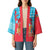 Azerbaijan Christmas Kimono with Santa Riding Horse Red Flame Motif and Blue Islamic Pattern Design - Wonder Print Shop
