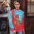 Azerbaijan Christmas Ugly Christmas Sweater with Santa Riding Horse Red Flame Motif and Blue Islamic Pattern Design - Wonder Print Shop
