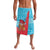 Azerbaijan Christmas Lavalava with Santa Riding Horse Red Flame Motif and Blue Islamic Pattern Design - Wonder Print Shop