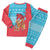 Azerbaijan Christmas Pajama Set with Santa Riding Horse Red Flame Motif and Blue Islamic Pattern Design - Wonder Print Shop