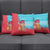 Azerbaijan Christmas Pillow Cover with Santa Riding Horse Red Flame Motif and Blue Islamic Pattern Design - Wonder Print Shop