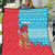 Azerbaijan Christmas Quilt with Santa Riding Horse Red Flame Motif and Blue Islamic Pattern Design - Wonder Print Shop