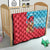 Azerbaijan Christmas Quilt with Santa Riding Horse Red Flame Motif and Blue Islamic Pattern Design - Wonder Print Shop