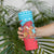 Azerbaijan Christmas Skinny Tumbler with Santa Riding Horse Red Flame Motif and Blue Islamic Pattern Design - Wonder Print Shop