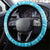 Azerbaijan Christmas Steering Wheel Cover with Santa Riding Horse Red Flame Motif and Blue Islamic Pattern Design - Wonder Print Shop