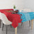 Azerbaijan Christmas Tablecloth with Santa Riding Horse Red Flame Motif and Blue Islamic Pattern Design - Wonder Print Shop
