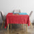 Azerbaijan Christmas Tablecloth with Santa Riding Horse Red Flame Motif and Blue Islamic Pattern Design - Wonder Print Shop