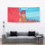 Azerbaijan Christmas Tapestry with Santa Riding Horse Red Flame Motif and Blue Islamic Pattern Design - Wonder Print Shop