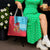 Azerbaijan Christmas Tote Bag with Santa Riding Horse Red Flame Motif and Blue Islamic Pattern Design - Wonder Print Shop