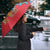 Azerbaijan Christmas Umbrella with Santa Riding Horse Red Flame Motif and Blue Islamic Pattern Design - Wonder Print Shop
