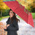 Azerbaijan Christmas Umbrella with Santa Riding Horse Red Flame Motif and Blue Islamic Pattern Design - Wonder Print Shop