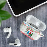 Azerbaijan Christmas AirPods Case with Baku Skyline Azerbaijan Flag and Red Green Snowflake Pattern Design - Wonder Print Shop