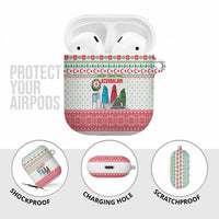 Azerbaijan Christmas AirPods Case with Baku Skyline Azerbaijan Flag and Red Green Snowflake Pattern Design - Wonder Print Shop