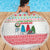 Azerbaijan Christmas Beach Blanket with Baku Skyline Azerbaijan Flag and Red Green Snowflake Pattern Design - Wonder Print Shop