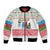 Azerbaijan Christmas Bomber Jacket with Baku Skyline Azerbaijan Flag and Red Green Snowflake Pattern Design - Wonder Print Shop