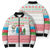 Azerbaijan Christmas Bomber Puffer Jacket with Baku Skyline Azerbaijan Flag and Red Green Snowflake Pattern Design - Wonder Print Shop