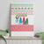 Azerbaijan Christmas Canvas Wall Art with Baku Skyline Azerbaijan Flag and Red Green Snowflake Pattern Design - Wonder Print Shop