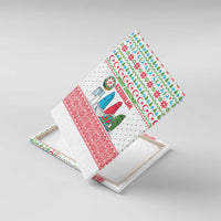 Azerbaijan Christmas Canvas Wall Art with Baku Skyline Azerbaijan Flag and Red Green Snowflake Pattern Design - Wonder Print Shop