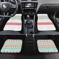 Azerbaijan Christmas Car Mats with Baku Skyline Azerbaijan Flag and Red Green Snowflake Pattern Design - Wonder Print Shop