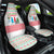 Azerbaijan Christmas Car Seat Cover with Baku Skyline Azerbaijan Flag and Red Green Snowflake Pattern Design - Wonder Print Shop
