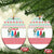 Azerbaijan Christmas Ceramic Ornament with Baku Skyline Azerbaijan Flag and Red Green Snowflake Pattern Design - Wonder Print Shop