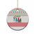 Azerbaijan Christmas Ceramic Ornament with Baku Skyline Azerbaijan Flag and Red Green Snowflake Pattern Design - Wonder Print Shop