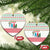 Azerbaijan Christmas Ceramic Ornament with Baku Skyline Azerbaijan Flag and Red Green Snowflake Pattern Design - Wonder Print Shop