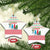 Azerbaijan Christmas Ceramic Ornament with Baku Skyline Azerbaijan Flag and Red Green Snowflake Pattern Design - Wonder Print Shop