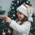Azerbaijan Christmas Santa Hat with Baku Skyline Azerbaijan Flag and Red Green Snowflake Pattern Design - Wonder Print Shop