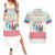 Azerbaijan Christmas Couples Matching Summer Maxi Dress and Hawaiian Shirt with Baku Skyline Azerbaijan Flag and Red Green Snowflake Pattern Design - Wonder Print Shop
