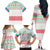 Azerbaijan Christmas Family Matching Off The Shoulder Long Sleeve Dress and Hawaiian Shirt with Baku Skyline Azerbaijan Flag and Red Green Snowflake Pattern Design - Wonder Print Shop