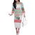 Azerbaijan Christmas Family Matching Off The Shoulder Long Sleeve Dress and Hawaiian Shirt with Baku Skyline Azerbaijan Flag and Red Green Snowflake Pattern Design - Wonder Print Shop