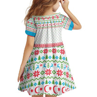 Azerbaijan Christmas Family Matching Tank Maxi Dress and Hawaiian Shirt with Baku Skyline Azerbaijan Flag and Red Green Snowflake Pattern Design - Wonder Print Shop