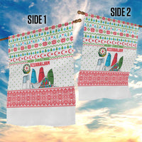 Azerbaijan Christmas Garden Flag with Baku Skyline Azerbaijan Flag and Red Green Snowflake Pattern Design - Wonder Print Shop