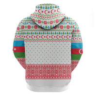 Azerbaijan Christmas Hoodie with Baku Skyline Azerbaijan Flag and Red Green Snowflake Pattern Design - Wonder Print Shop