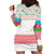 Azerbaijan Christmas Hoodie Dress with Baku Skyline Azerbaijan Flag and Red Green Snowflake Pattern Design - Wonder Print Shop