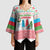 Azerbaijan Christmas Kimono Sleeve Blouse with Baku Skyline Azerbaijan Flag and Red Green Snowflake Pattern Design - Wonder Print Shop