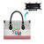 Azerbaijan Christmas Leather Bag with Baku Skyline Azerbaijan Flag and Red Green Snowflake Pattern Design - Wonder Print Shop